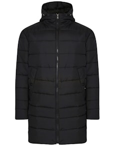 Bigdude Longline Hooded Puffer Jacket Black